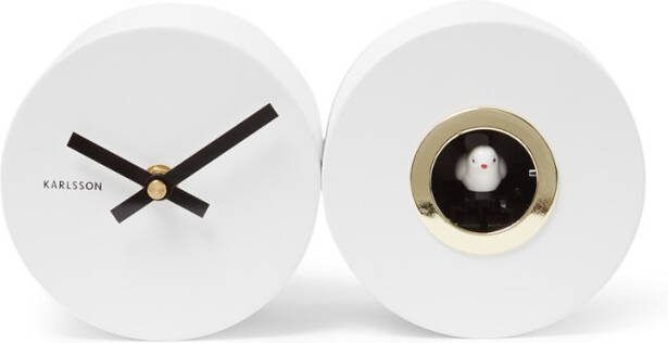 Karlsson Wandklokken Wall Clock Duo Cuckoo Wit