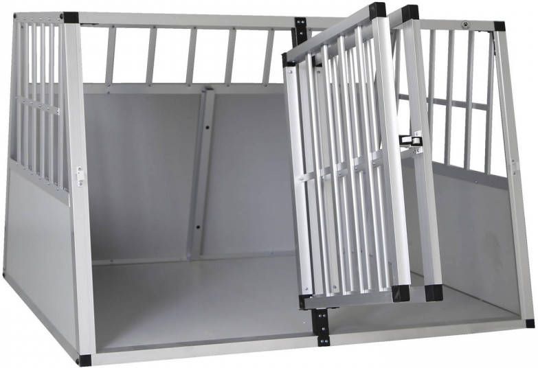 4animalz ® Trapeze Hondenbench Autobench Zilver 104x90x69 Cm Large