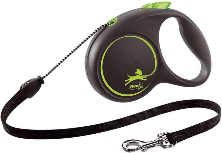 Flexi Black Design Koord M 5 m Hondenriem Groen&Zwart