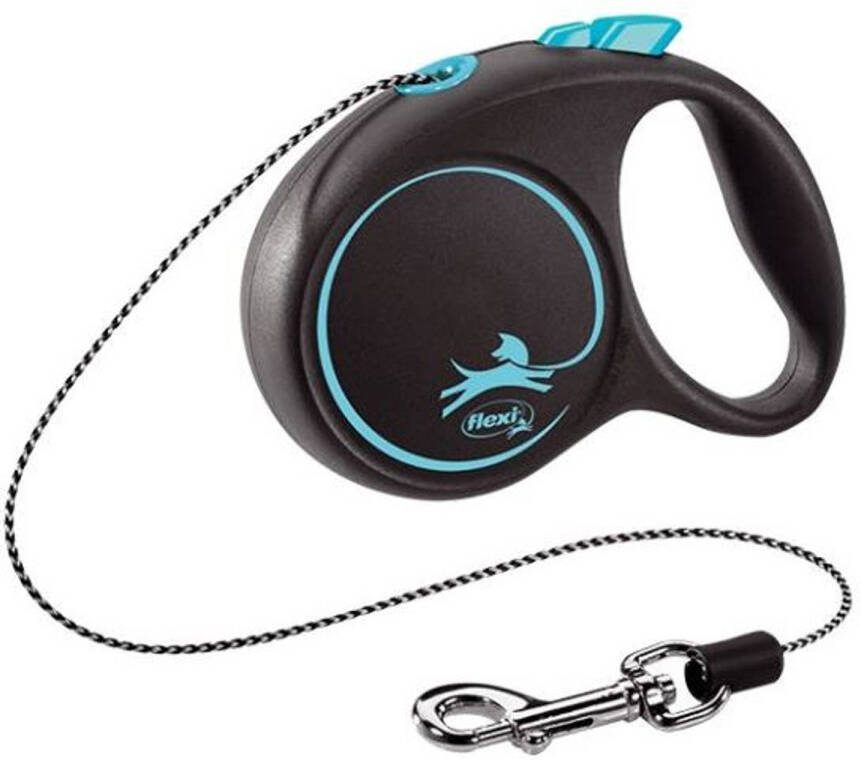 Flexi Black Design Koord S 5 m Hondenriem Blauw&Zwart