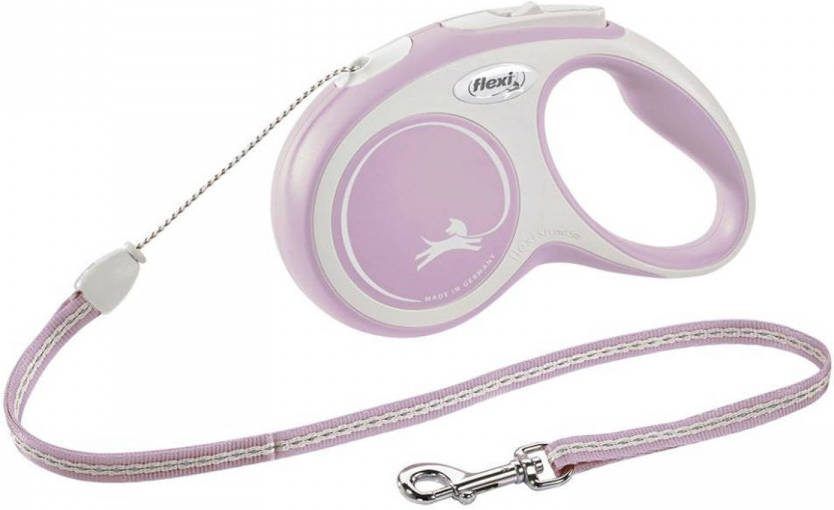 Flexi Rollijn New Comfort Koord S Roze&Lichtgrijs Hondenriem 8