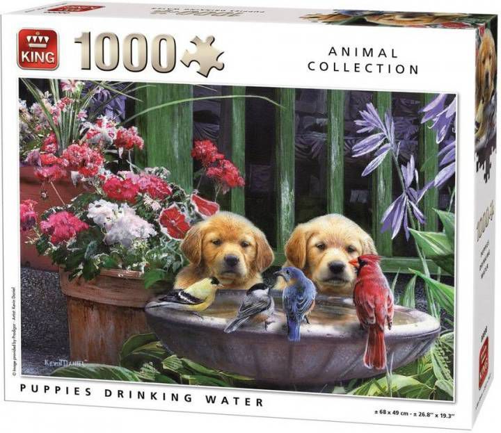 King International King Legpuzzel Puppies Drinking Water 1000 Stukjes online kopen