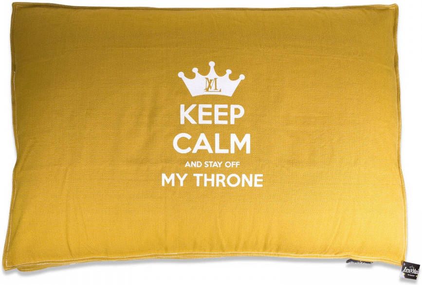 Lex&Max Keep Calm Hondenkussen Boxbed 120x80x9cm Honinggeel