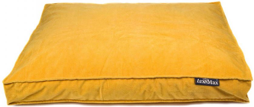 Lex&Max Royal Velvet Hondenkussen Boxbed 90x65x9cm Honinggeel