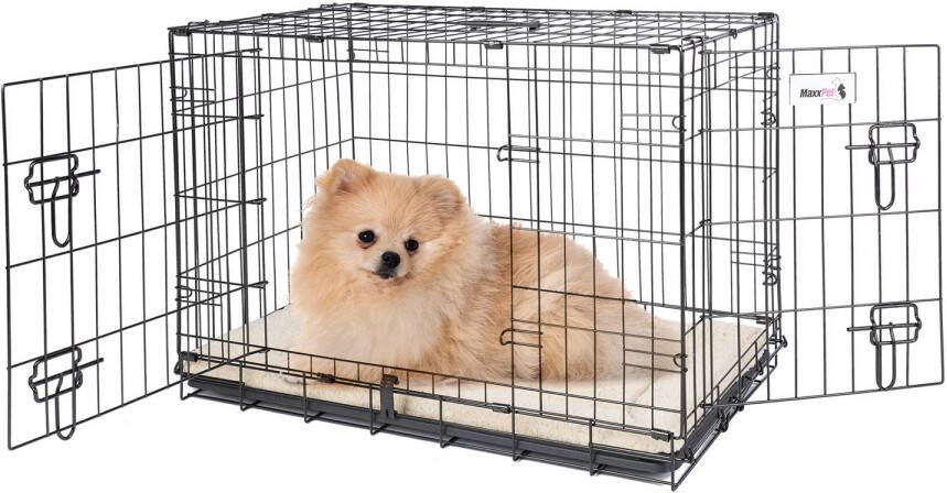 MaxxPet Hondenbench Hondenkooi Opvouwbaar Incl. Plaid 61x43x48 Cm