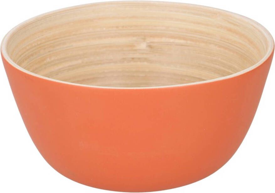 Merkloos Bamboe Snack Schaaltje Oranje 10 Cm Snack En Tapasschalen