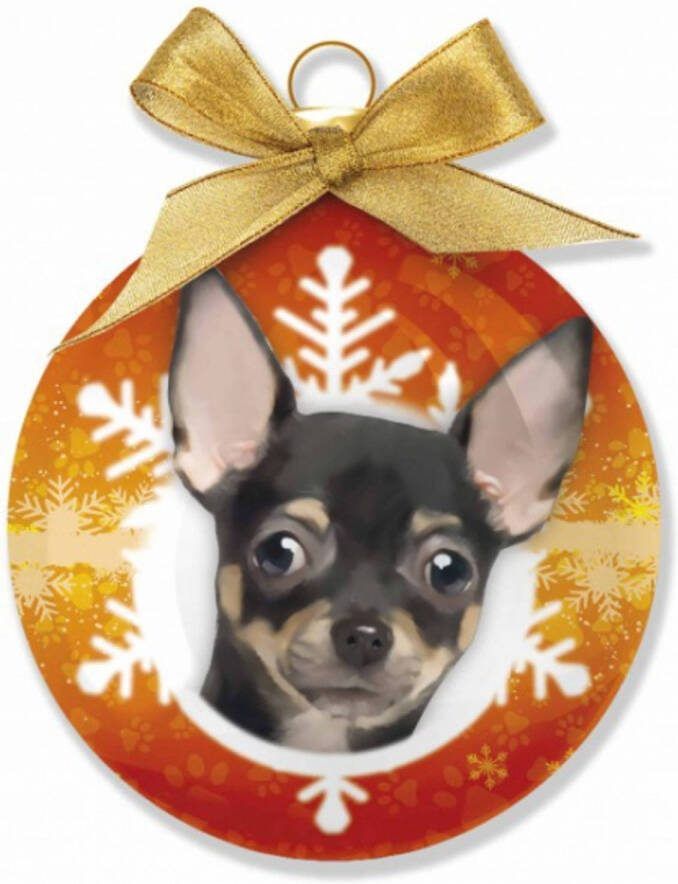 Merkloos Dieren Kerstbal Chihuahua 8 Cm