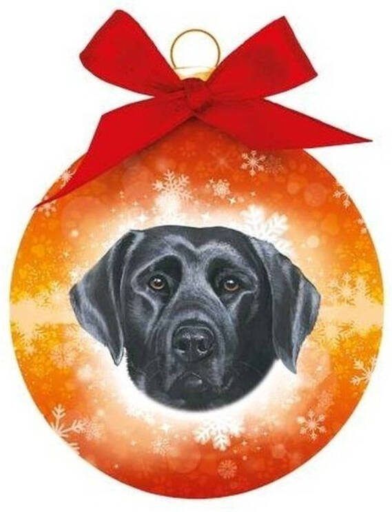 Merkloos Dieren Kerstbal Labrador Zwart 8 Cm