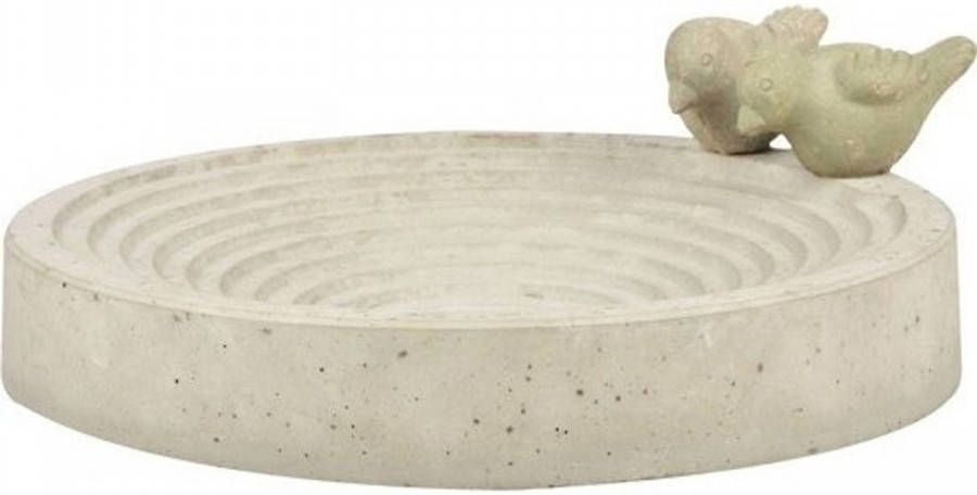 Merkloos Vogelbad/voederschaal Rond Beton 29, 5 X 29, 5 Cm Vogeldrinkschaal/voederbak Tuindecoraties