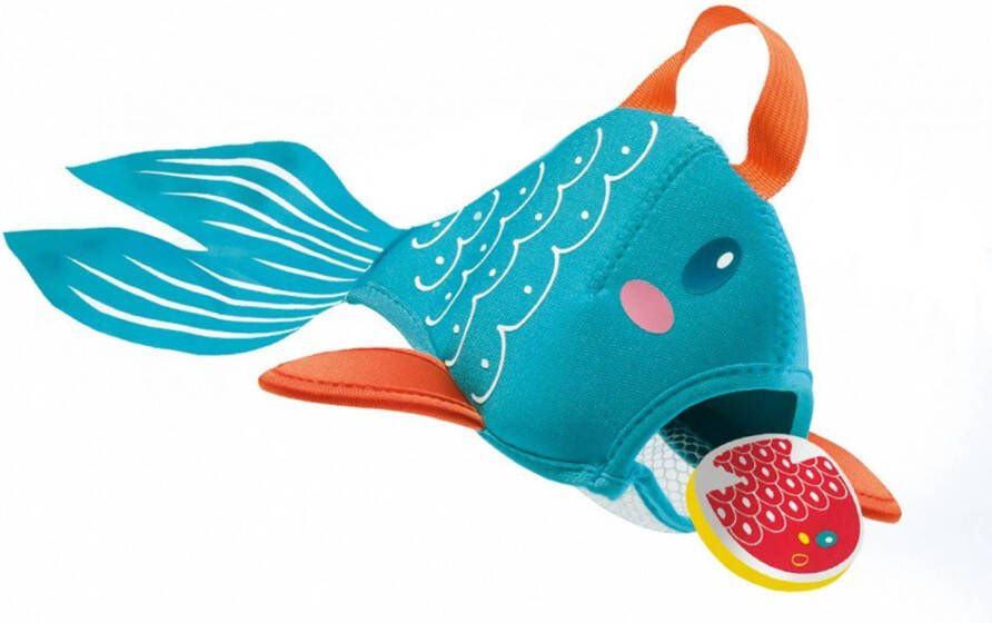 SES Badspeelgoed Snackvis Textiel/foam Lichtblauw 4 delig