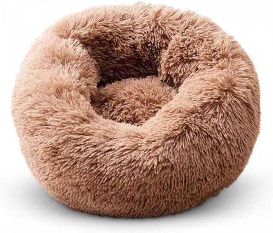 Snoozle Donut Hondenmand Zacht En Luxe Hondenkussen Wasbaar Fluffy Hondenmanden 60cm Dark Coffee