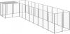 VIDAXL Hondenkennel 7, 26 m&#xB2, staal zilverkleurig online kopen