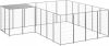 VIDAXL Hondenkennel 8, 47 m&#xB2, staal zilverkleurig online kopen