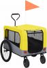 VidaXL Huisdierenfietskar 2 in 1 Aanhanger Loopwagen Geel En Grijs online kopen