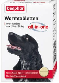 Beaphar Wormtablet All In One Hond Rund Anti wormenmiddel 2 tab 2.5 Tot 20 Kg