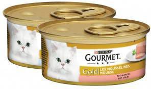 Gourmet Gold mousse met zalm + tonijn Combipack kattenvoer 48 x 85 gr