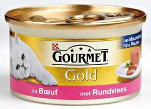 Gourmet Gold mousse met rund kattenvoer 2 trays(48 x 85 gr )