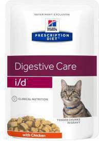 Hill&apos, s Prescription Diet I/D Digestive Care natvoer kat met kip maaltijdzakje multipack 8 dozen(96 x 85 gr )