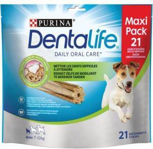 Purina DentaLife Daily Oral Care Mini hondensnacks (maxipack) 4 x 21 sticks + 2x Dentalife Frisbee Gratis