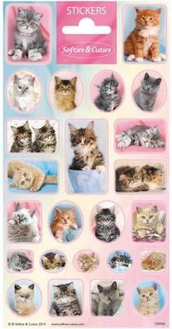 Haza Original Funny Products Stickervel Softies & Cuties Cats Papier 24 Stuks