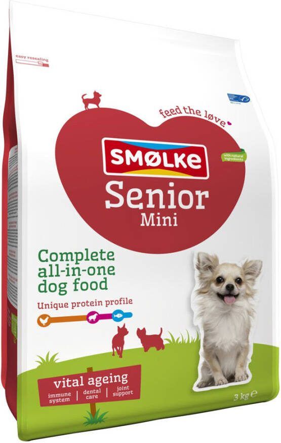 Smolke Senior Mini Kip&Lam&Vis Hondenvoer 12 kg