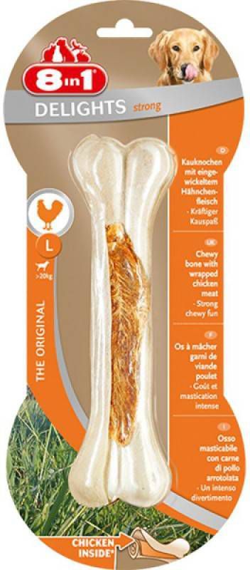 8in1 Delights Bones Strong Kip Hondensnacks Large