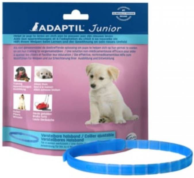Adaptil Junior Halsband Anti stressmiddel 37 cm Lichtblauw Transparant per stuk < 6mnd