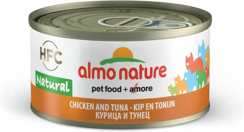 Almo Nature Hfc Cat Natural Blik 70 g Kattenvoer Tonijn&Kip Hfc