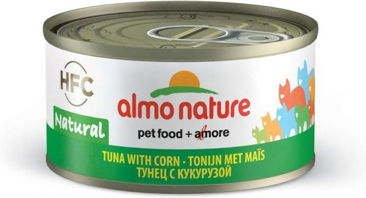 Almo Nature Hfc Cat Natural Blik 70 g Kattenvoer Tonijn&Mais Classic