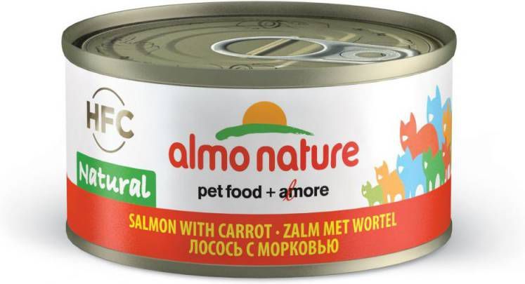 Almo Nature Hfc Cat Natural Blik 70 g Kattenvoer Zalm&Wortel