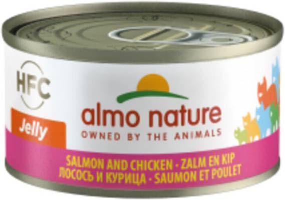 Almo Nature Hfc Cat Natural Blik 70 g Kattenvoer Zalm&Kip Classic