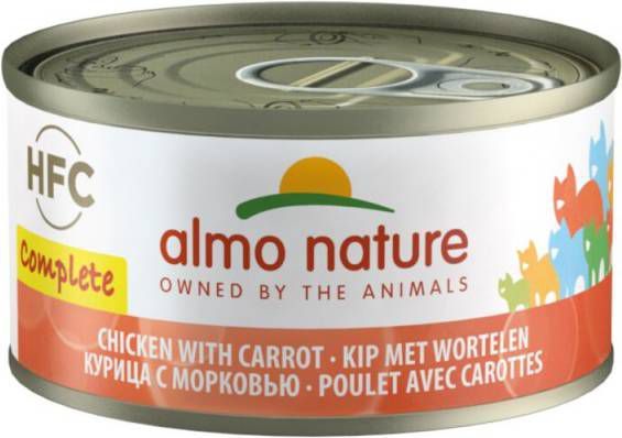 Almo Nature Hfc Cat Complete Blik 70 g Kattenvoer Kip&Wortel Graanvrij