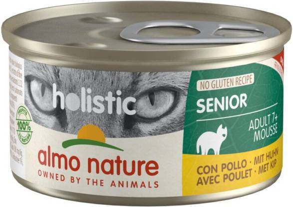 Almo Nature 24x Holistic Senior Kattenvoer Kip 85 gr