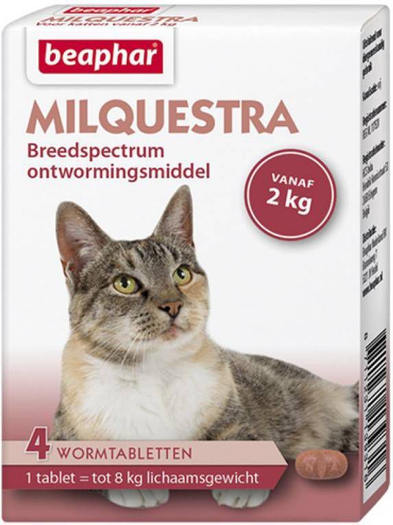 Beaphar Milquestra Ontwormingsmiddel voor de kat(tabletten)12 tabletten