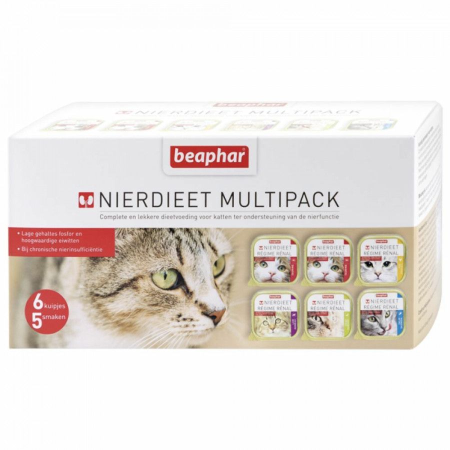 Beaphar Nierdieet Kat Multi Pack Kattenvoer Zalm 6x100 g