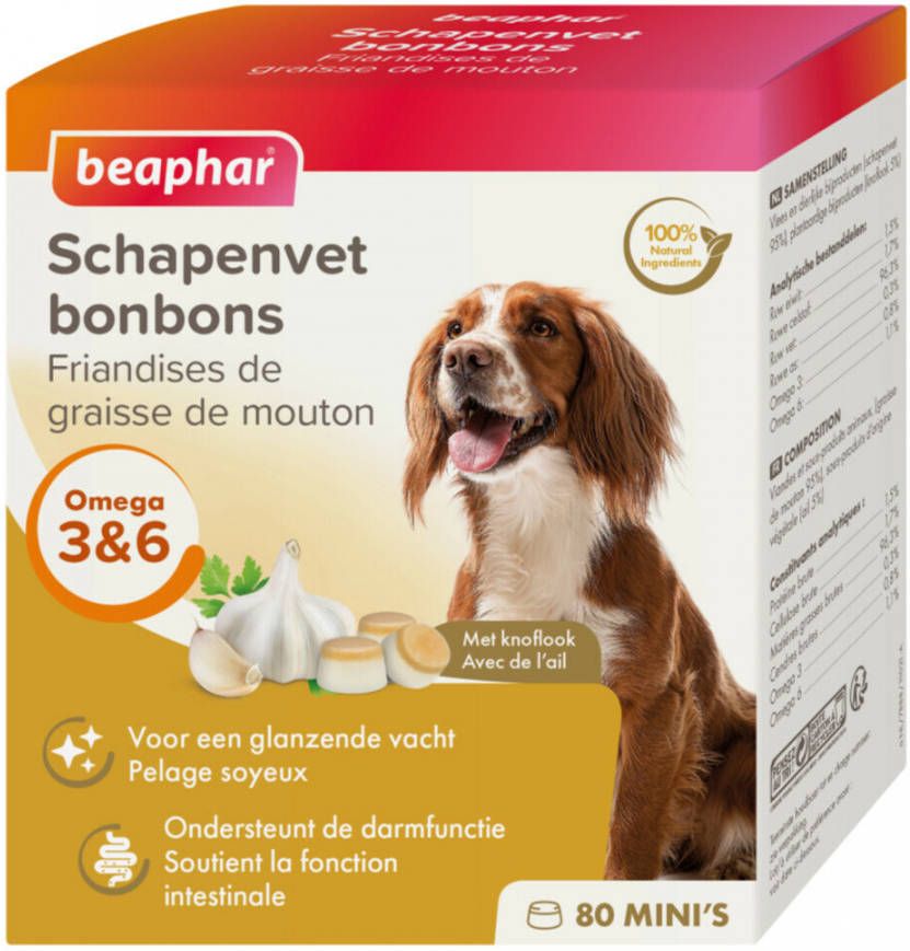 Beaphar Schapenvet Mini Bonbons met knoflook Per 3 verpakkingen