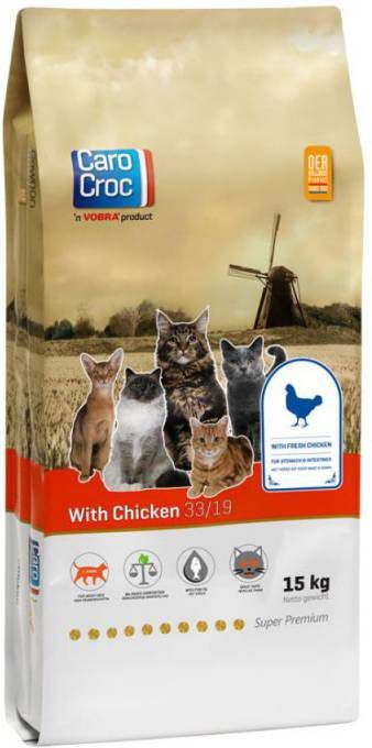 CaroCroc 33/19 with Chicken kattenvoer 2 x 15 kg