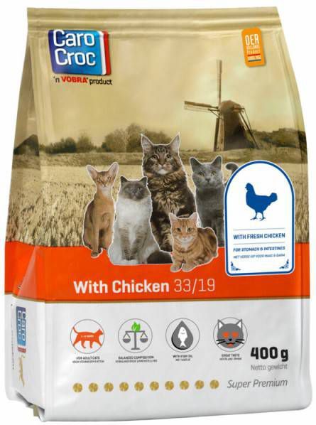CaroCroc 6x Kat 33/19 Kip Kattenvoer 400 gr