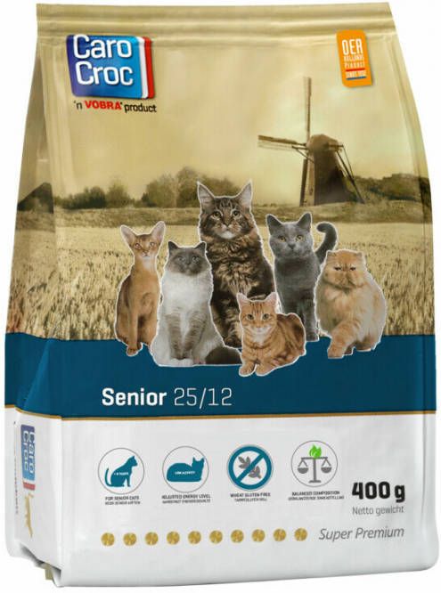 CaroCroc 6x Kat Senior 25/12 Kattenvoer 400 gr