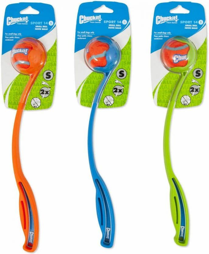 Chuckit Sport Ball Launcher Blauw&Oranje&Groen Hondenspeelgoed Small