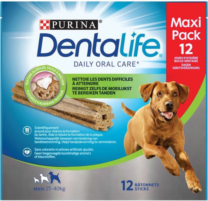 Purina DentaLife Daily Oral Care Large hondensnacks 4 x 12 sticks + 2x Dentalife Frisbee Gratis