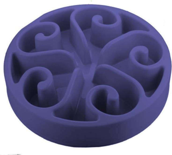 Eat Slow Live Longer Anti schrok Voerbak Rond Blauw 20, 5 cm