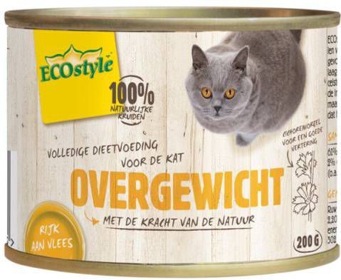 VITALstyle 6x Kattenvoer Blik Overgewicht 200 gr