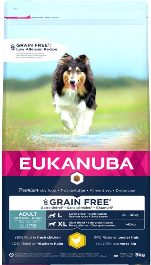 Eukanuba Adult Large Grain Free Kip Hondenvoer 3 kg