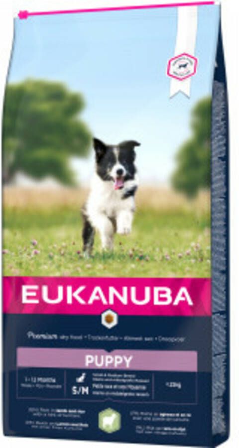 Eukanuba Puppy Small Medium met lam & rijst hondenvoer 2 x 2, 5 kg