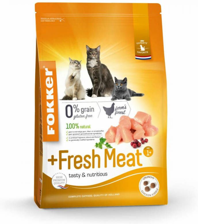 Fokker 3x Fresh Meat Kattenvoer Verse Kip 2, 5 kg