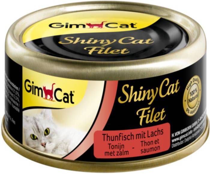 GimCat ShinyCat Filet Tonijn met Zalm 24 x 70 gram