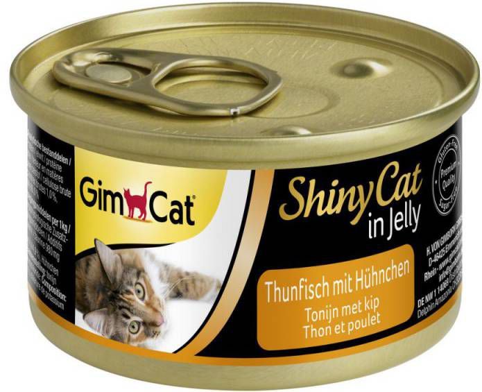 GimCat ShinyCat in Jelly Tonijn met Kip 24 x 70 gram