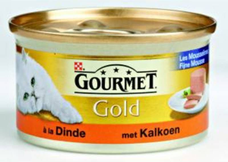 Gourmet Gold mousse met kalkoen kattenvoer(blik 85 g)2 trays(48 x 85 gr )