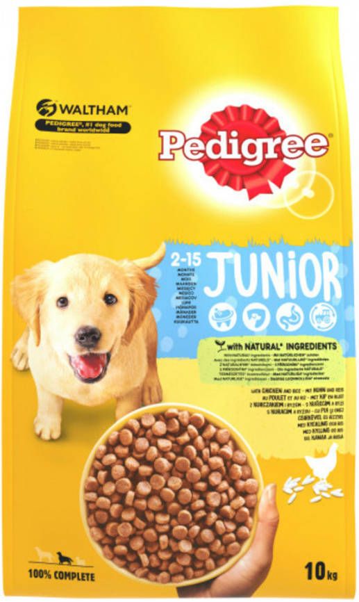 Pedigree Junior Kip met Rijst hondenvoer 10 kg + Good Chew snack gratis